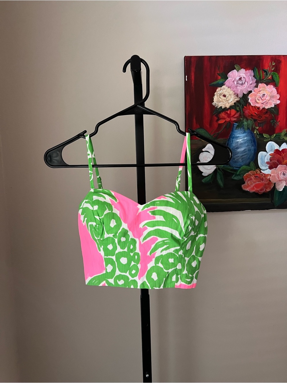 Lilly Pulitzer parfait pineapple Women’s Pink & Green Tropical Print Crop Top